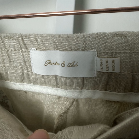 PORTER & ASH LINEN blend slim fit PANTS BRAND NEW WITH TAGS SIZE 36 - Picture 4 of 7